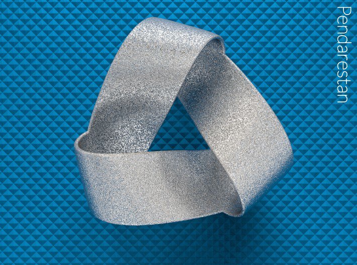 pendarestan's tweet image. Folded Trigram, the shape of a 3 half-twist Mobius strip with corners in zero gravity
Preview it in 3D: shpws.me/QV0v
#3Dprinting #mathart #sculpture