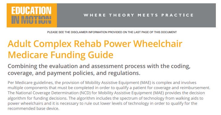 ATigerKiger's tweet image. "Adult Complex Rehab Power Wheelchair Medicare Funding Guide" Fantastic new resource! sunrisemedical.com/resources/educ… @SunriseMedical #EducationInMotion #AssistiveTechnology #ComplexRehabTechnology