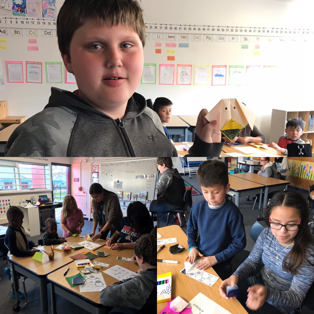 vickiej10's tweet photo. Making origami @Dover_Academy as we bring literature to life #readingaroundtheworld @mrsvashaw @mswang_dover https://t.co/L16ePmUcLF