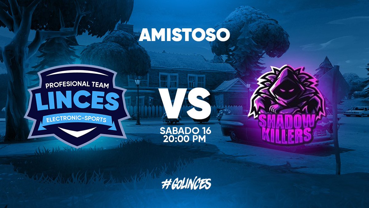 [#MATCHDAY]
Nos enfrentamos en un amistoso contra los grandiosos de ShadowKillers, les deseamos mucha suerte!!!
<a href="/linces_e/">Linces eSports</a> 
🆚
<a href="/ShadowKillers_/">ShadowKillers</a> 
#GoLinces