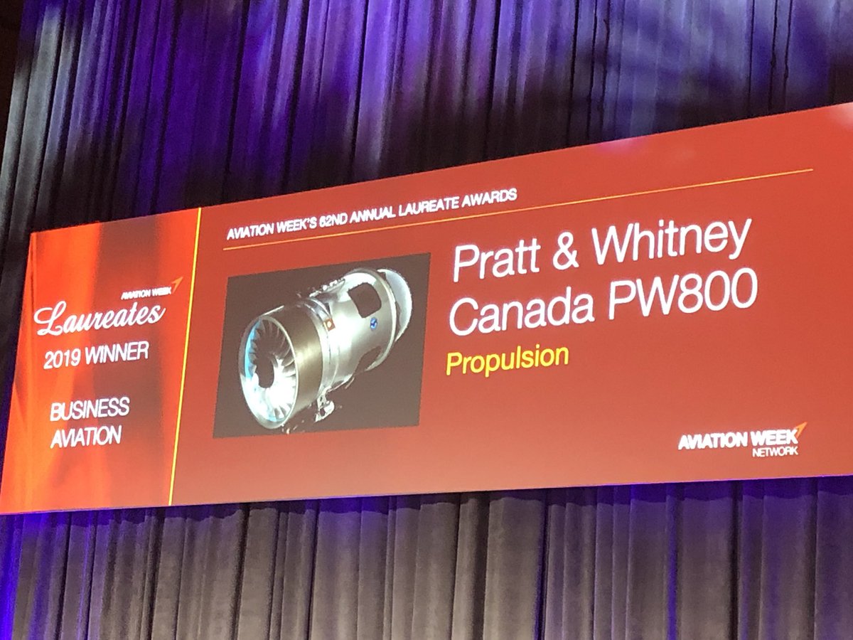 GrahamWebbGTF's tweet photo. Congratulations P&amp;W Canada for their 2019 Laureate award for the PW814 engine! #wearepw https://t.co/myrgLTysra