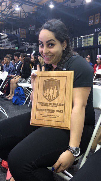 Today our Latinos In Action Patriots visited FIU! Our very own Ms. Diaz received the LIA teacher of the year award! You’re AWESOME Ms. Diaz... CONGRATS!