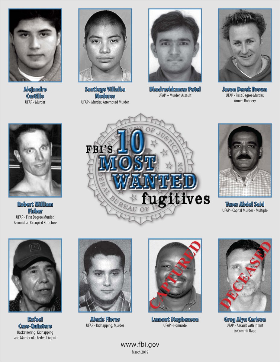 FBI on Twitter: "The #FBI's Ten Most Wanted Fugitives List has evolved over the years, but the ...