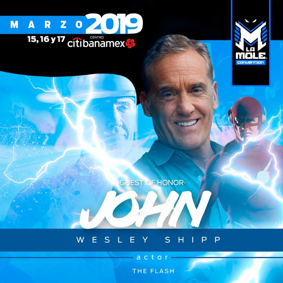 Geekyclorians's tweet photo. De pronto… ¡#FLASH!
#Geekyclorianos! El actor @JohnWesleyShipp será uno de los invitados de honor de @lamolemx ¿Ya tienen listo su #FunkoPop de #JayGarrick para su autógrafo?⚡
#YoSoyGeek #JohnWesleyShipp #LaMole2019 #PopDC https://t.co/oSKKjAPyK4