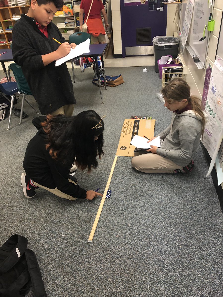 MrsB8sEES's tweet photo. Playing with cars and ramps... no way!  We were learning about force and motion!!!  What affects does friction and height have on motion? #EESrockstAr @ScienceNana17 @EESAdmin @EdwardLFinchEd1 https://t.co/qMy4fZiPIh