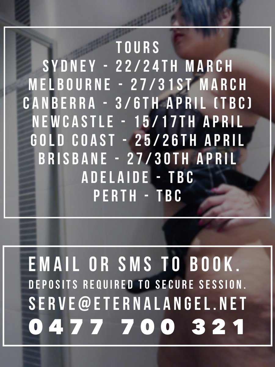EternalAngel_'s tweet photo. It’s official, I’m getting out on tour, across the country.

Any bookings made before the 5th of April for any of these cities, will remain at current rates. 

Don’t miss out! #Dominatrix #TouringMistress #SubmittoMe #submissives #WorshipMe https://t.co/rJxCDZVggN