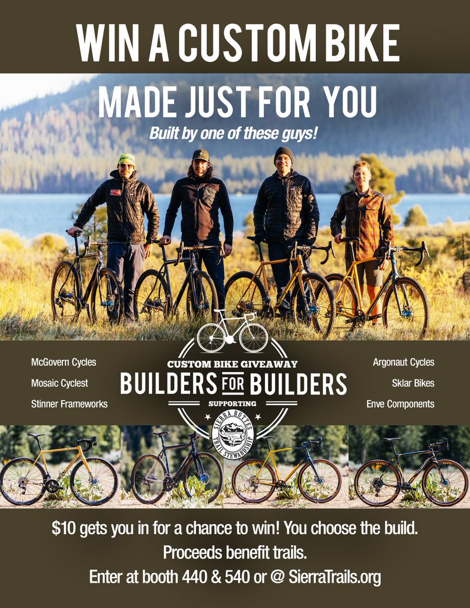 We will be at North American Handmade Bike Show this weekend enjoying all the tricked out custom built bikes, say hi! We also have a custom built bike you can win, built to your specs. Booth 440 to enter, $10 and proceeds go to Trails. Or click here:buff.ly/2V4XBF1