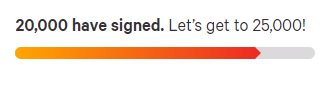 TManitowoc's tweet photo. Look at this! We are right on 20k signatures.

Love seeing that. 25,000 is well in sight.

#5000Friday anyone?

We can get 5,000 signatures by tomorrow night. I know it!

Share, promote, retweet!

https://t.co/0FTGSscISS https://t.co/qVFaQ1i3BD