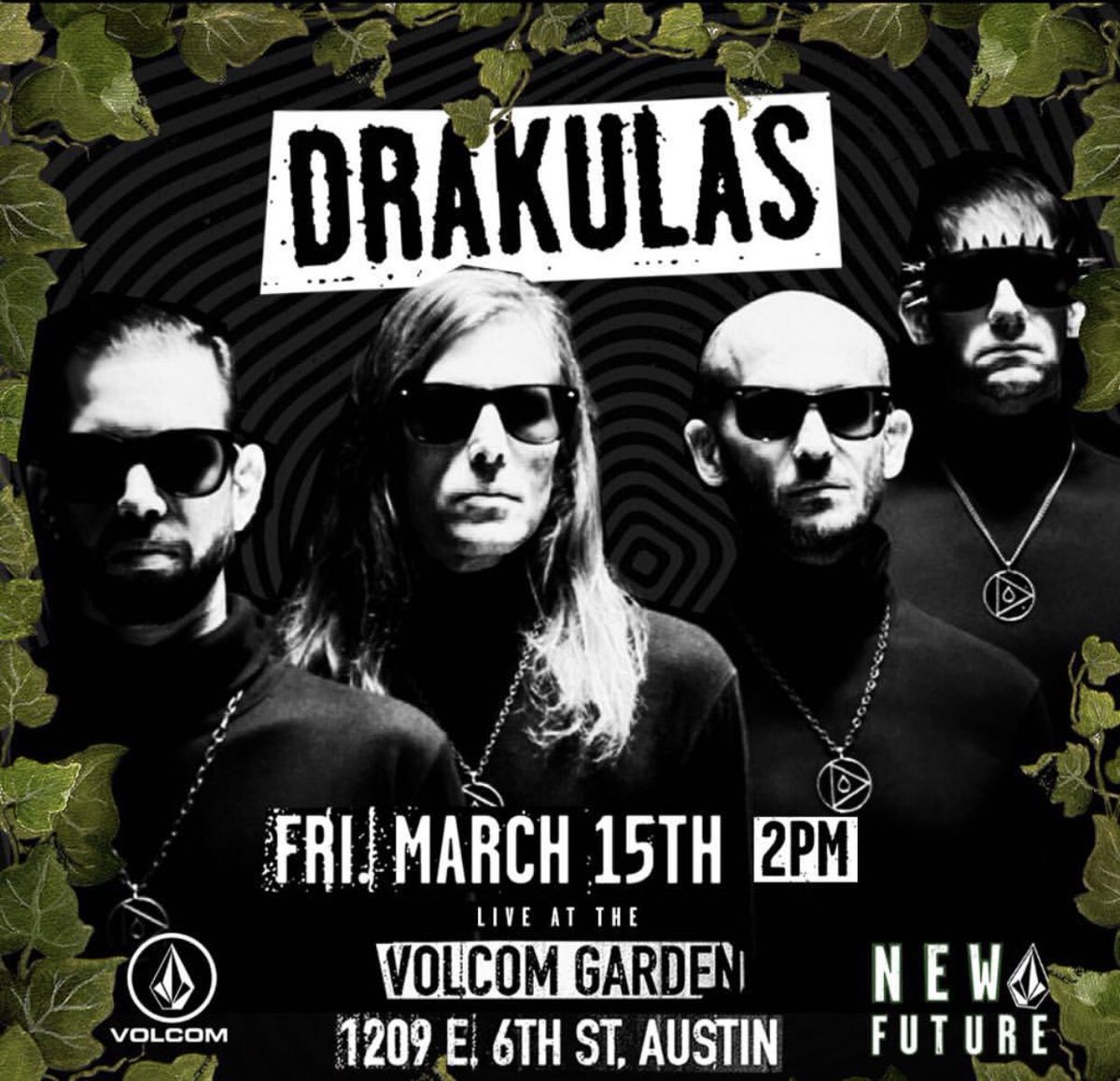 drax_tx's tweet photo. Tomorrow afternoon at The Volcom Garden on E 6th Set time: 2pm #FREE #drakulastx #drakulas #sxsw2019 #sxsw #rawwave https://t.co/2J7DsG7drE