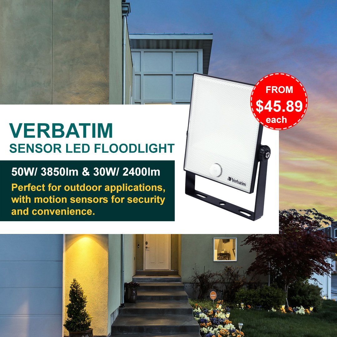 Don’t miss out on these special prices! - mailchi.mp/lightonline.co…
VERBATIM Sensor LED Floodlight 30W/50W 5000K
