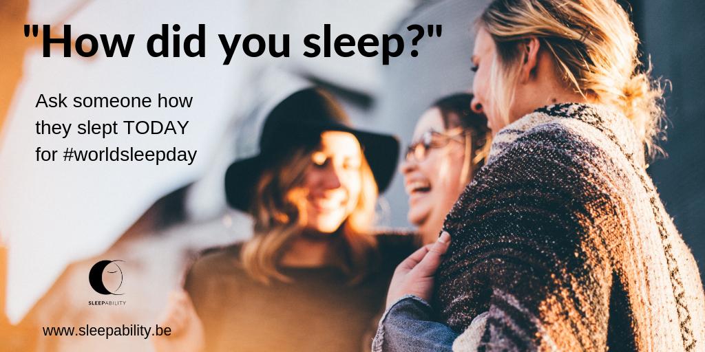 sleepabilityZ's tweet image. When I first became a sleep coach I was interested to find that people love to talk about their sleep. We rarely talk about it when it is so important to our experience of the world.
Today is #worldsleepday so ask a friend or colleague "How did you sleep?" and listen.