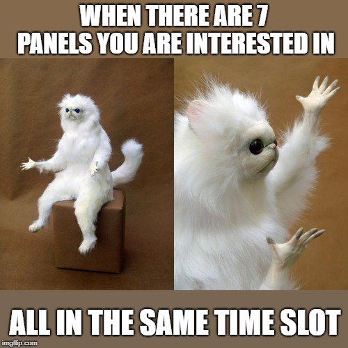 WPA_Journal's tweet image. #4C19 is in full swing and we can&apos;t decide which panel to go to. #conferenceproblems