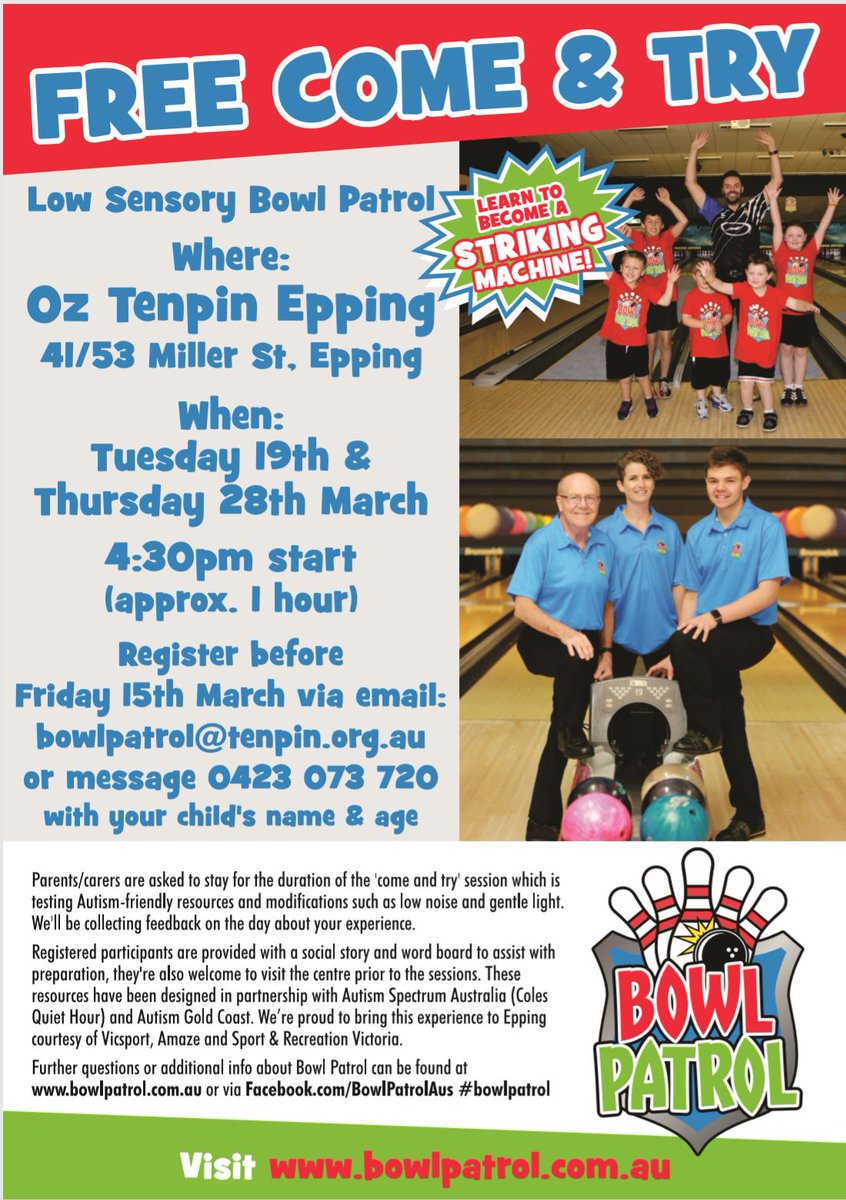 vicsportAU's tweet photo. This is a great opportunity to test out your tenpin bowling skills is a fun environment. Head to https://t.co/LtoT3yo9dJ to register. @TenpinBowlingAu https://t.co/DX2wOQf5b9