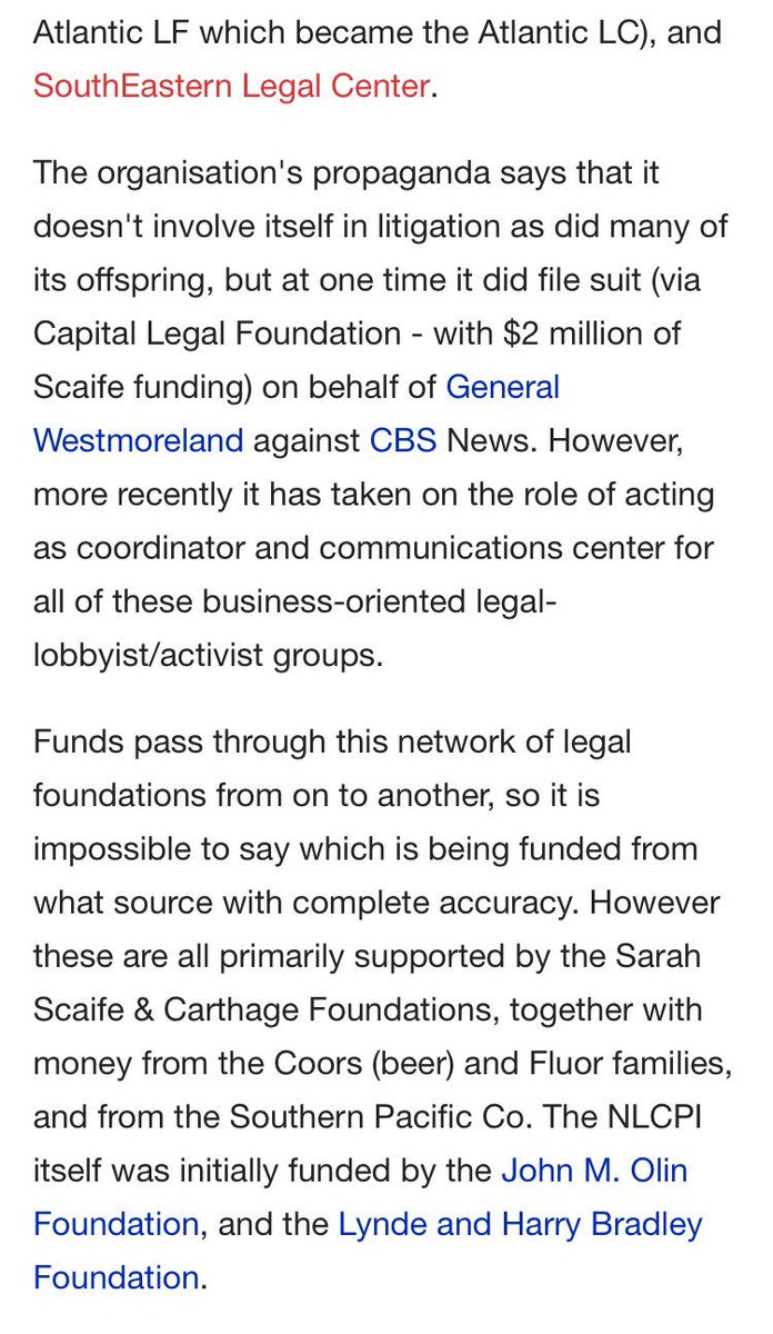 National Legal Center for the Public Interest It is at the core of a large network of right-wing, business-oriented Legal Centers funded by the Scaife, Coor, Bradley, Olin interests.  #KochNetwork  https://www.sourcewatch.org/index.php/National_Legal_Center_for_the_Public_Interest