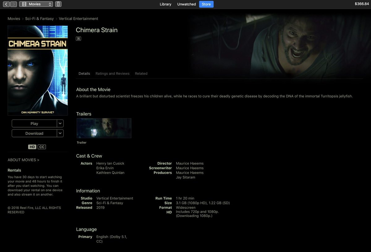 Just bought CHIMERA STRAIN on iTunes!!! 🥇

Going to enjoy spending Friday night with Dr. Quint and his friends :)