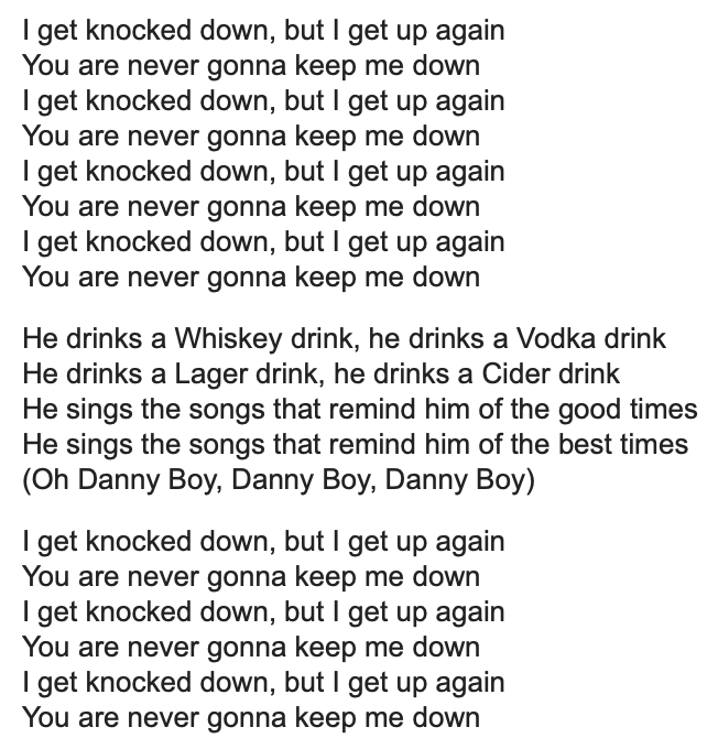 1MichaelColeman's tweet photo. #FallDownSevenTimesGetUpEight I quite certain this is the quote that inspired #Cumbawamba to write #Tubthumping https://t.co/TsaNyT0vk4