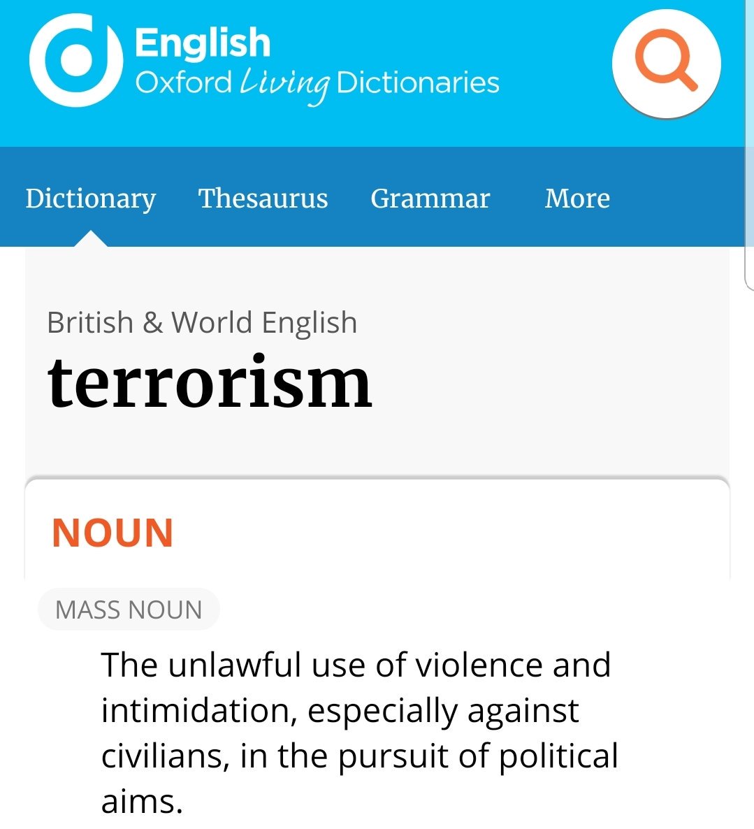 NattyBoyle's tweet photo. @benndugan96 @steven_watson_1 @SkyNews The Oxford English dictionary definition of terrorism.
Fits this atrocious act perfectly.
It was an act of terrorism and should be reported as such. https://t.co/aArOTgr3dO