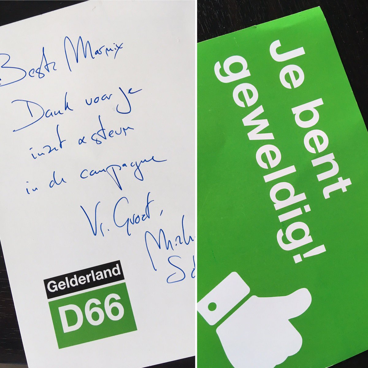Marnix73's tweet photo. Echte #PTT post gehad vandaag van @d66gelderland ! Dank @MichielScheffer graag gedaan!! https://t.co/3tqFNsy2BN