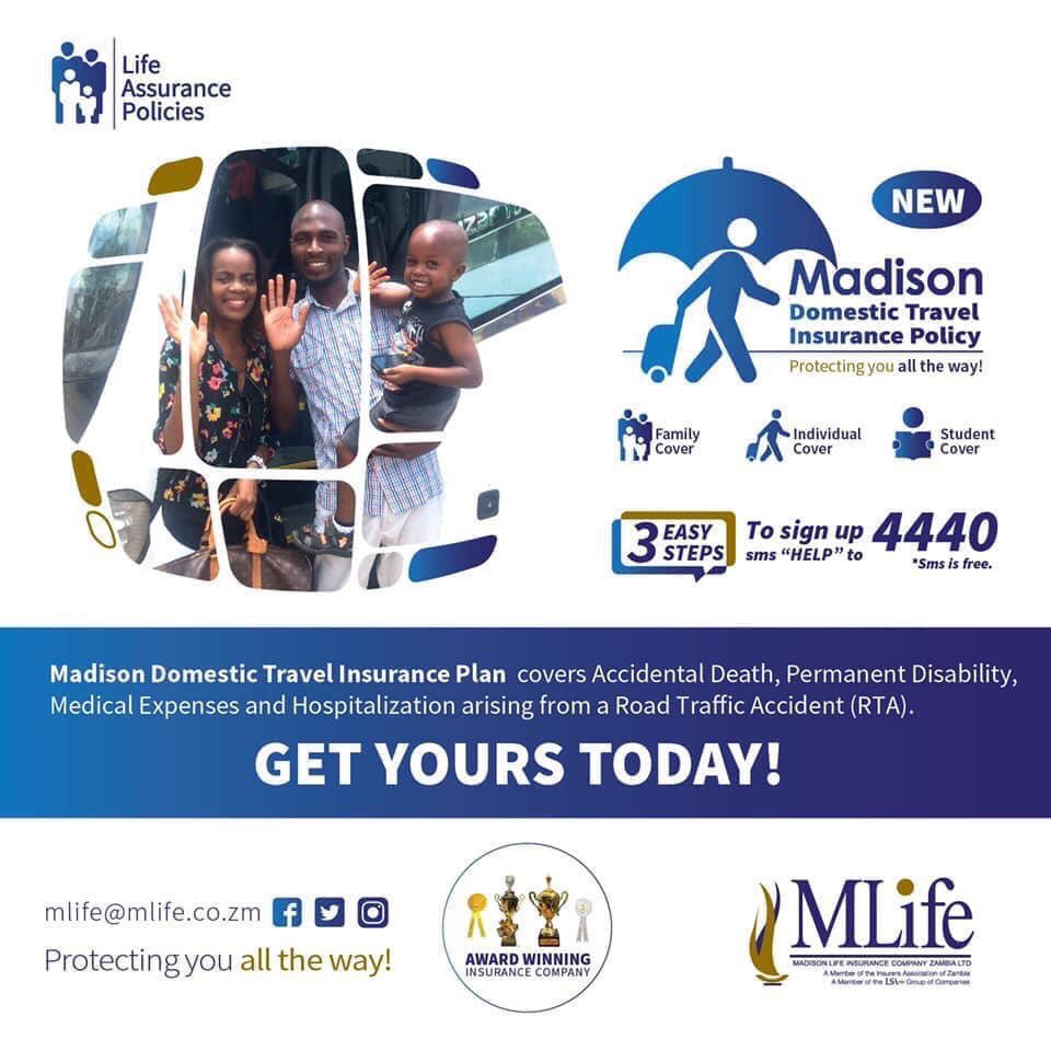 MadisonPlc's tweet photo. With Madison Life we protect you all the way!
#Mlife 
#Protectingyoualltheway 
#ProudlyZambian
#ThriveWithMadison https://t.co/LJvcsdO0Et