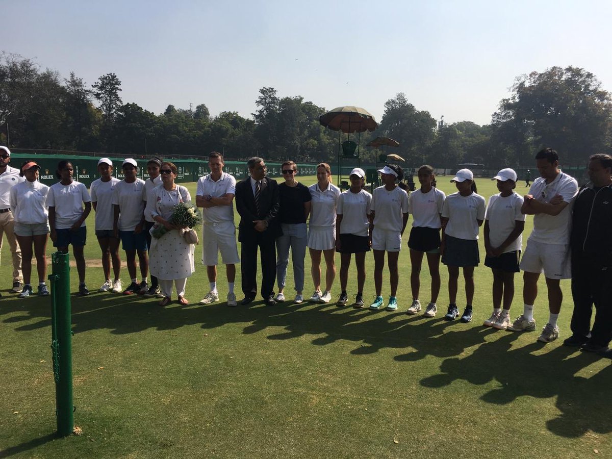 A minute silence at the Road to Wimbledon 1/4 Finals in Delhi in memory of Paul Hutchins. Paul started RTW the same year as WJTI and was a friend and mentor to us. He will be greatly missed.