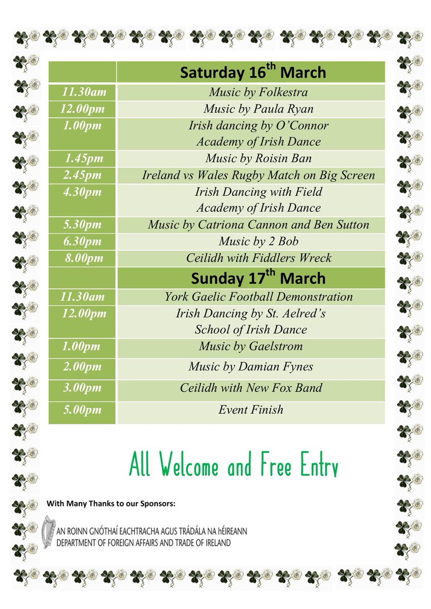 Come and see us perform this weekend at York’s Irish Festival in St Sampson’s Square.  The girls will be performing at 4.30pm tomorrow #york <a href="/theyorkmix/">YorkMix</a> @MadeinYORK @minsterfm @TescoTaddyRd <a href="/York_wards/">York Neighbourhoods</a>