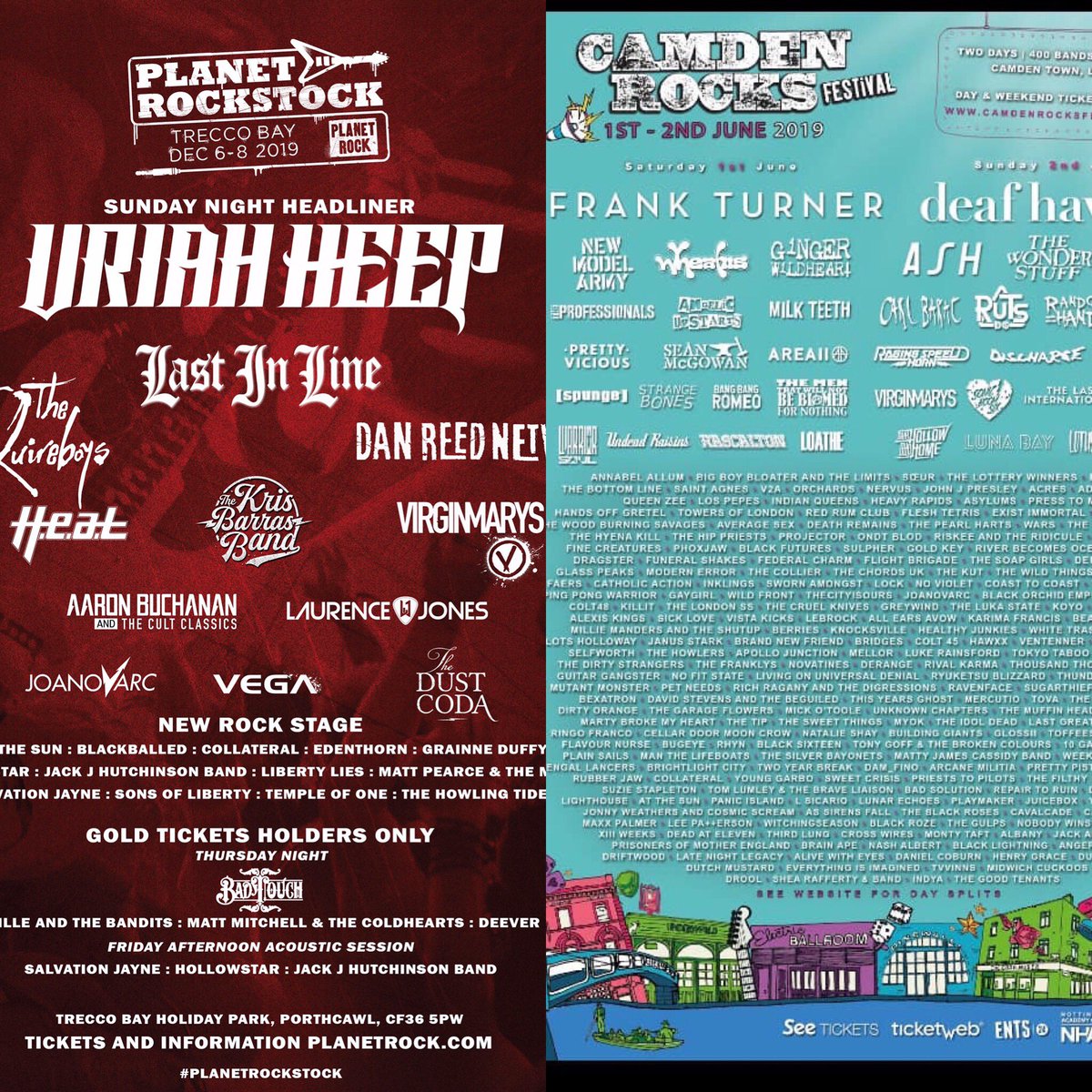 Some fresh announcements in the last 24 hours! ...
<a href="/TheDustCoda/">The Dust Coda</a> and <a href="/atthesunband/">AT THE SUN</a> have been added to the Planet Rockstock lineup 🤘🏽 ...

Whilst <a href="/FederalCharm/">Federal Charm</a> have been added to <a href="/CamdenRocksFest/">Camden Rocks Fest</a> alongside the previously announced <a href="/CDMCband/">CellarDoorMoonCrow</a> <a href="/10GaugeOfficial/">10 Gauge</a> @Colt48rock 🔥