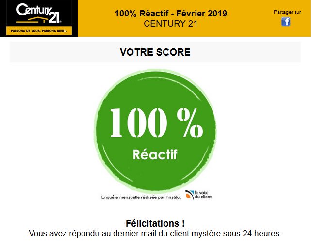 21Laval's tweet photo. 😀🏆🍾💯
Votre agence @century21laval 100% réactive au cours du mois de février ! 
N’hésitez pas à nous contacter si vous avez un projet immobilier 📞 02.43.91.49.49. 
#century21 #immobilier #immo #Laval #performance https://t.co/RSk7DcjdtG
