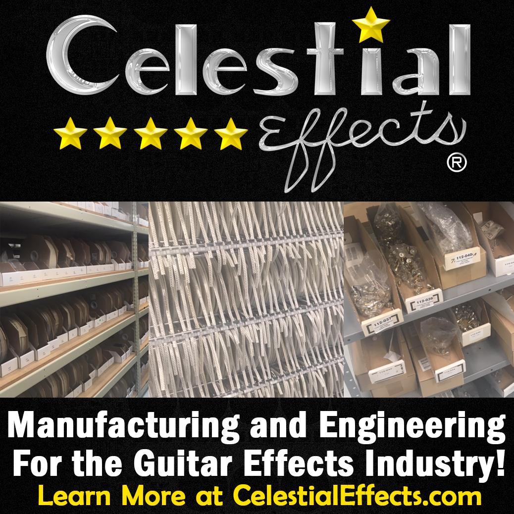 CelestialEffect's tweet image. Celestial Effects stocks all resistor values and a huge inventory of electronic components to accommodate the manufacturing needs of your guitar effects company. Learn more at celestialeffects.com.