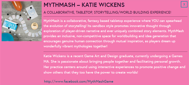 mythmashgame's tweet photo. Looking forward to exhibiting Mythmash at NowPlayThis!  Meet me in the makers corner!

#Improv and be #inspired for #creativewriting or #dungeonsanddragons characters and backstory! 
COMING SOON TO @kickstarter 

 #worldbuilding #tabletop #rpg @nowplaythese https://t.co/0Cj01098eJ