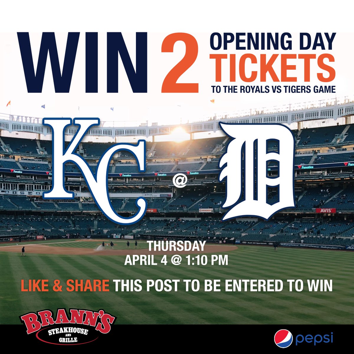 We're stoked to giveaway 2 tickets to the Tigers ⚾️ home opener on April 4, courtesy of @pepsi. Please like, retweet and follow us for a chance to win! A winner will be selected on Monday, March 18. Thanks and good luck! @Hugeshow @TheTicketMI #FridayFeeling #OpeningDay