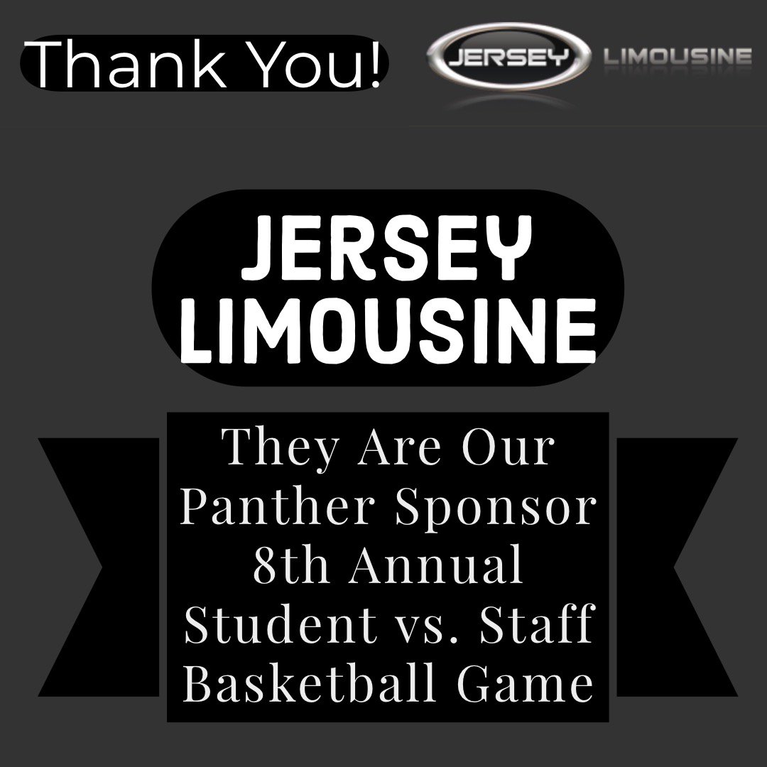 Shoutout to Jersey Limousine for being a Panther Sponsor for our 8th Annual @pinebeltcars / <a href="/oceanfirstbank/">OceanFirst Bank</a> Student vs Staff Basketball Game 🏀🔥
Wednesday March 20th, 7:00 Tip-Off

Make sure to check out the prom and ball specials being offered by Jersey Limousine!!!!