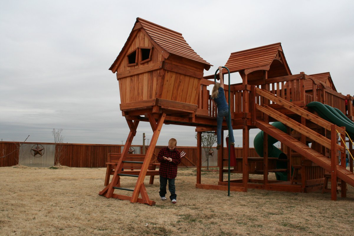 MyBackyardFun's tweet image. Monkey Bar Fun House packages can be installed on existing 10&apos; overhead climbers. This swing set add-on includes the bridge and cabin that is mounted on the overhead climber. #add-ons #swingsetaccessories #kids #redwood #cabins #dallasswingsets #dallasplaysets #outdoorlife
