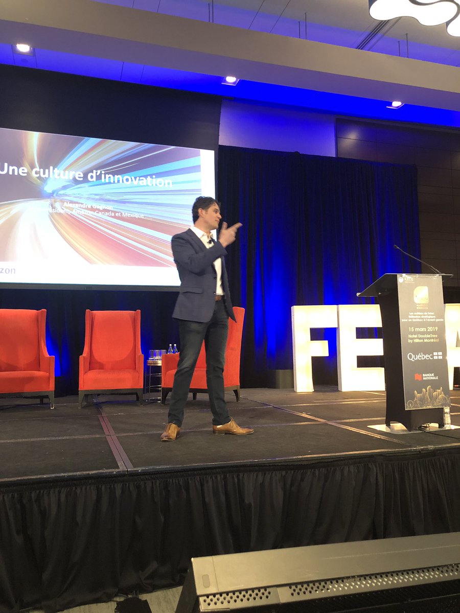 Intervention du VP #Amazon Canada Mexique M. #AlexandreGagnon
<a href="/RJCCQ/">RJCCQ</a> #FERA2019 @MaxRoy30 #metiersdufutur <a href="/doubletree/">DoubleTree by Hilton</a>