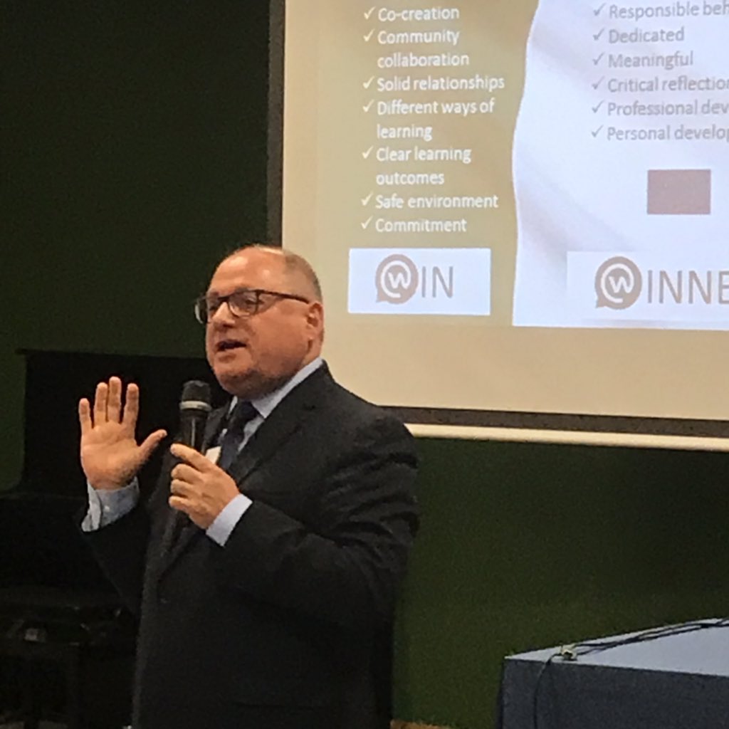 IATH_Cernobbio's tweet photo. @Ef_VET president James Calleja underlines the importance for mutual support among EU #VET and #HVET associations. One big family to promote VET at every #EQF level! #Chain5 conference welcomes James Calleja for the final statements https://t.co/OkJ1ulXBTn