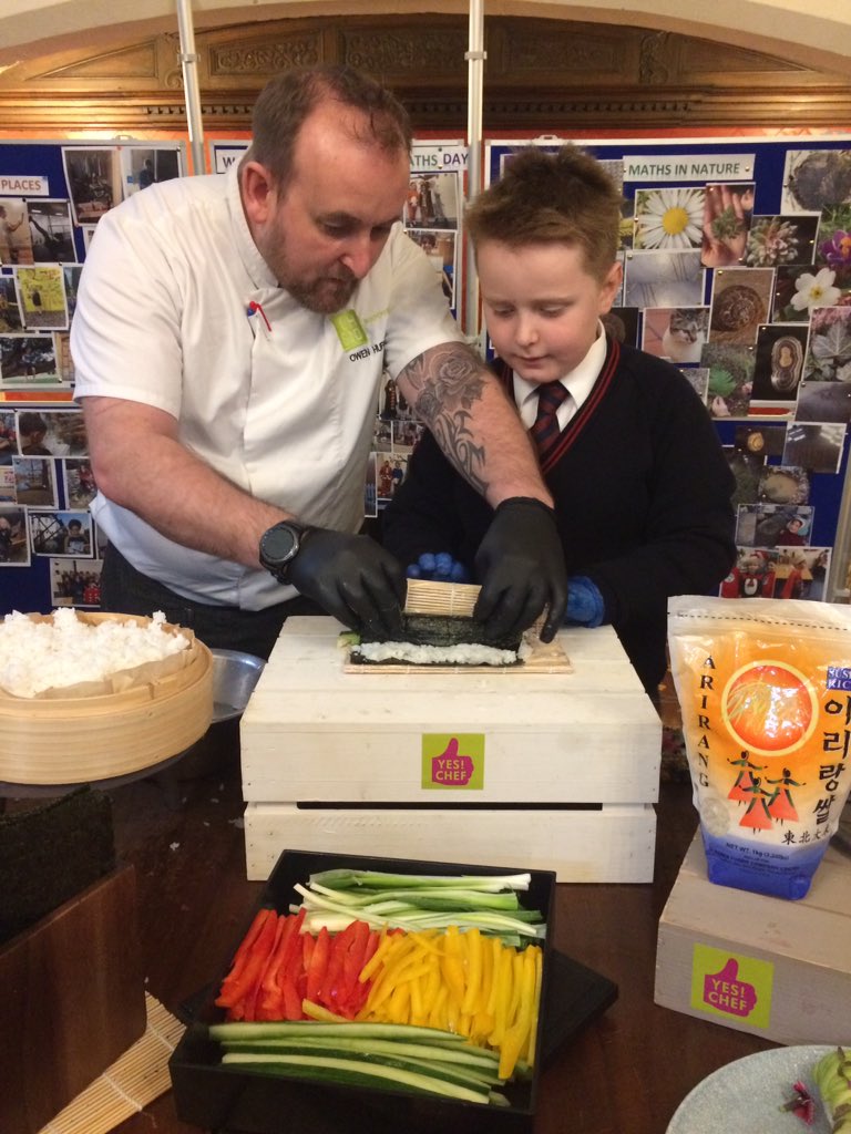 D_MEdmonds's tweet photo. Now we have the children rolling their own sushi 🍣 The children are buzzing with excitement @HawthornsSchool https://t.co/azce5peiNM