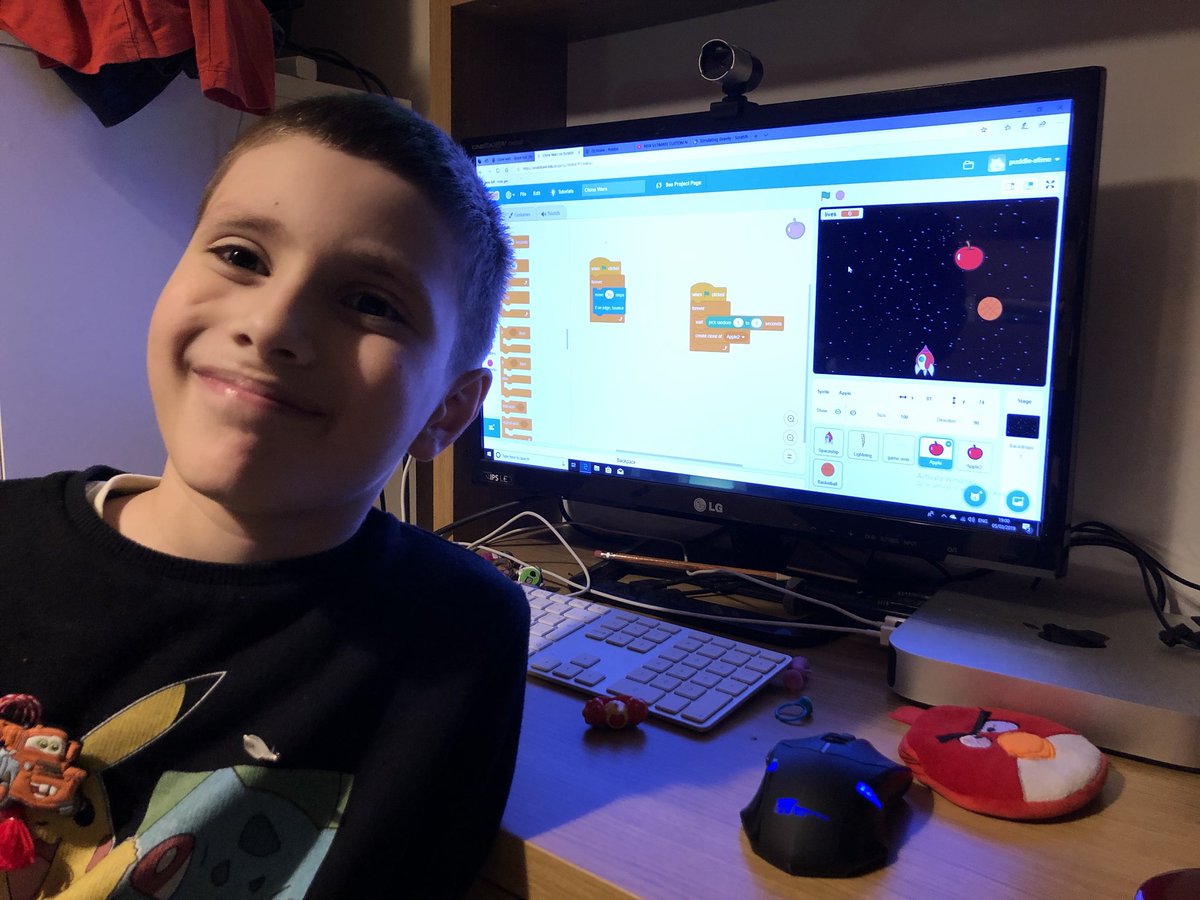gimly's tweet photo. Inspired by the enthusiasm of the kids that attended the CoderDojo sessions at Just Eat, I decided to teach my own kids how to make games in Scratch. I'm very proud how eager they were and how they keep on modifying the games they made β€οΈ #stemftw #prouddad https://t.co/sPSGaVOJ5c