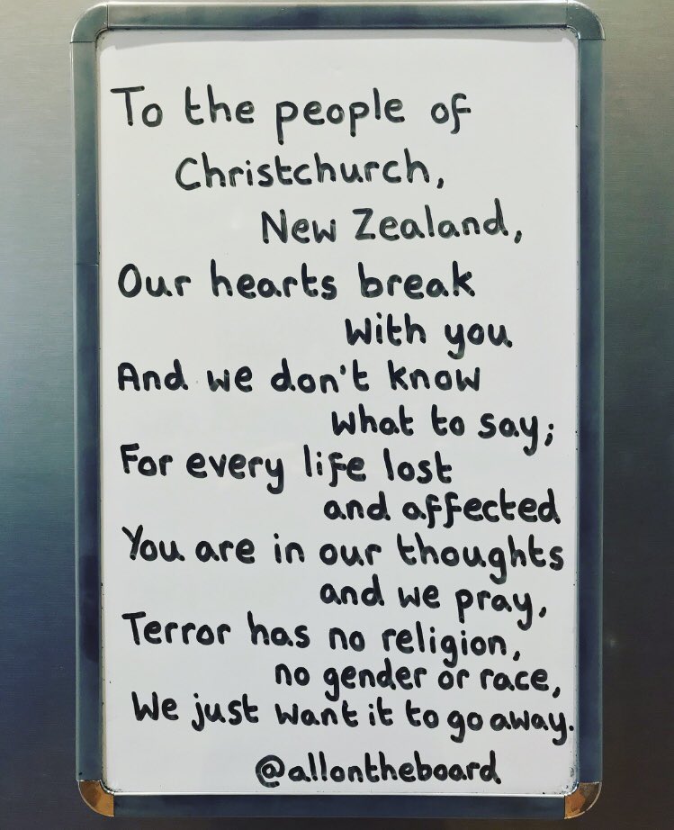 allontheboard's tweet photo. Our thoughts and prayers are with Christchurch, New Zealand. Rest in Peace to those who lost their lives today in this tragic event and thinking of everybody affected. @allontheboard #Christchurch #NewZealand #NewZealandShooting #Terrorism #NZMosqueShooting #RestInPeace https://t.co/X47mCXamWT