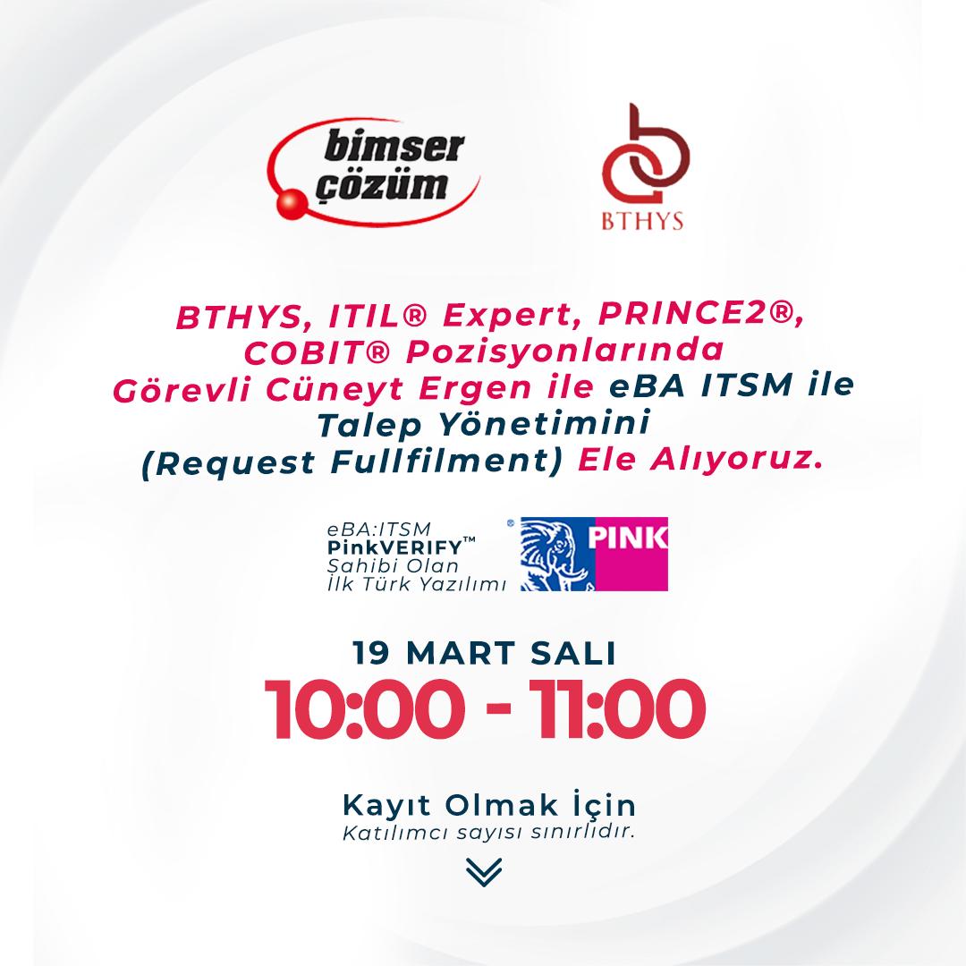 Bimser_'s tweet photo. BTHYS, ITIL® Expert, PRINCE2®, COBIT® Pozisyonlarında Görevli Cüneyt Ergen ile eBA ITSM ile Talep Yönetimini (Request Fullfilment) Ele Alıyoruz. Kayıt için aşağıdaki linki tıklayınız.
https://t.co/jr393AnBDZ
#bimsercozum #webinar #software #eBA #ITSM #RequestFullfilment #eBAITSM https://t.co/2Pbb7T7epj