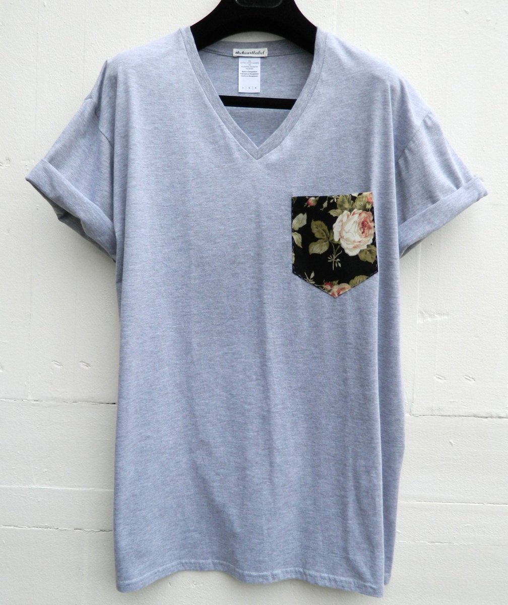 Excited to share the latest addition to my #etsy shop: Men's V-Neck Floral Roses Pattern, Grey Pocket T-Shirt, Men's T- Shirt, Pocket tee, Unisex, Menswear, UK etsy.me/2T8f8em #clothing #men #tshirt #vnecks #xmasgifts #menswear #rosespattern #pockettees #pocket