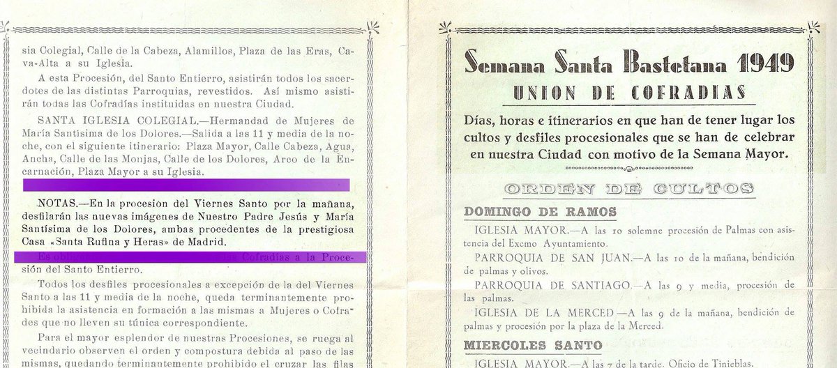 C_SantiagoBaza's tweet photo. Baza, Viernes Santo 1949.
Primera Estación de Penitencia de las actuales imágenes de Ntra. Sra. de los Dolores y Ntro. Padre Jesús del Rescate a su paso por C/ Monjas. Mañana sábado a las 20:00h. de la tarde desde la Casa de Hermandad volverán a procesionar juntas,
¡Acompáñanos! https://t.co/EUzG6A3nIe