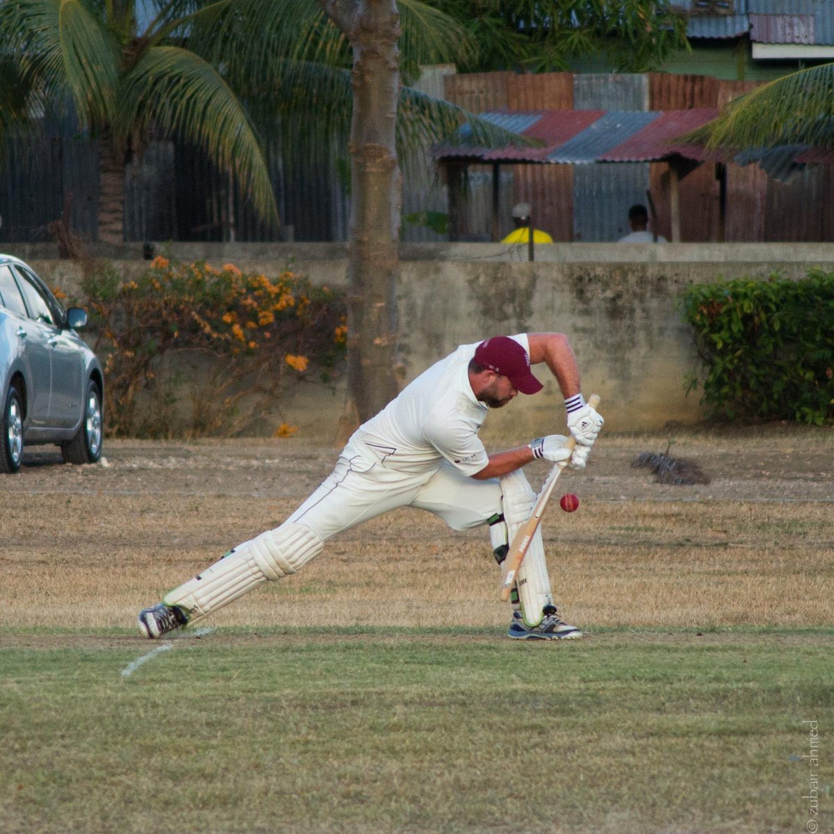 ThomasJCrowther's tweet photo. @bbctms @GeoffreyBoycott @FredBoycott just back from tour in the Caribbean... my only action shot is this one. One for Mr Boycott. #norunsontour #solidindefence #outnextball https://t.co/pFDIRmuAOw