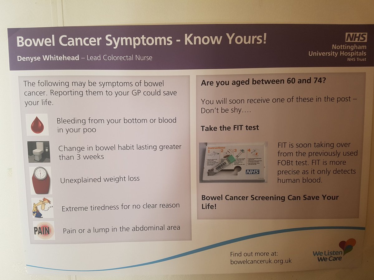 Our specialist nurses have been at it again, decorating the corridor by the ward with posters of really important information. Find out more at bowelcanceruk.org.uk  #bowelcancer #bowelcancerscreening #knowthesymptoms
