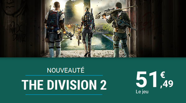 Leclerc_JV's tweet photo. #DayOneDivision2 
#TheDivision2 sur Xbox One et PS4 est à 51,49€ ici : https://t.co/iUDX2rpFdF  
Good Game ! https://t.co/F3wsC0nwVI