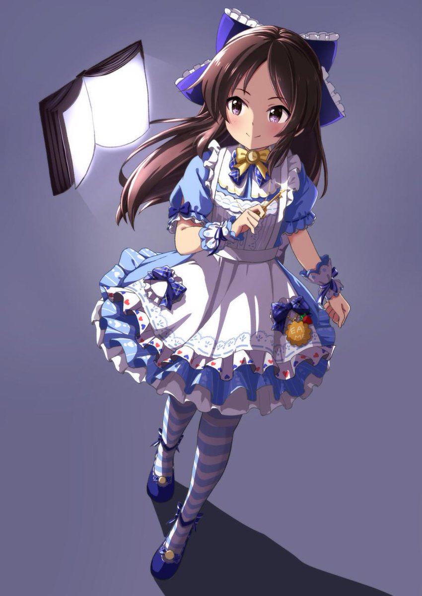 tachibana arisu 1girl solo bow long hair apron dress hair bow  illustration images