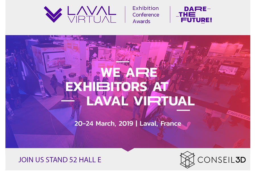 CONSEIL3D's tweet photo. C3D vous attend du 20 au 22 mars au Laval Virtual 2019, un des plus grands salons dédié aux technologies immersives en Europe ! 
https://t.co/xtUAg0EQoB
#LavalVirtual  #VirtualReality #HoloLens #Réalité #Augmentée #technologie https://t.co/q4GpKdONVi
