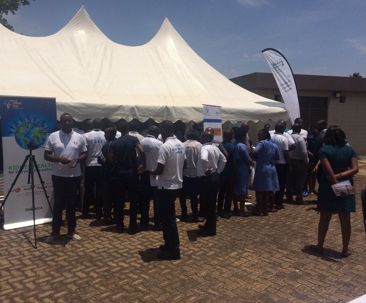 MarlaMcKnight's tweet photo. Excellent event in Kigali for #WorldKideyDay . Successful screening of BP, proteinuria, blood sugars, BMI and community education with Rwandan kidney champions. @ISNkidneycare @RBCRwanda @RwandaHealth @NCDSynergies #beatncds #uhc #kidneyhealthforall https://t.co/whmBWMuycl