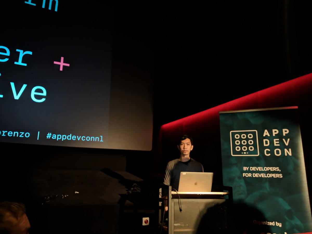 nisrulz's tweet photo. @bennegeek starting his talk about Multiplatform Prototypes with Flutter and Kotlin 😎
#appdevconnl #kotlin #flutter https://t.co/w7t2o3Kxou