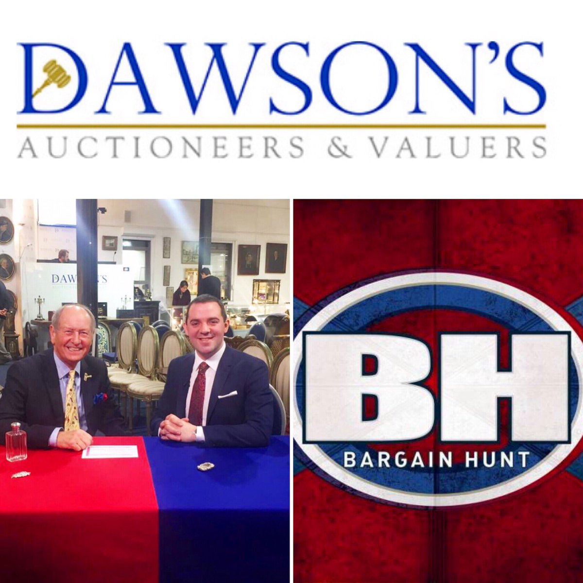 We’re on <a href="/BBCBargainHunt/">Bargain Hunt</a> today at 12.15pm, and you can catch-up on the #bbc iPlayer for 30 days after! <a href="/aubreydawson/">Aubrey Dawson</a> on the rostrum - #Antiques experts @afrojunkman and <a href="/DavidHarperTV/">David Harper Antiques | Trade Secrets!</a> joined their teams to see who had hunted the best bargains! #berkshire #maidenhead #friday #art