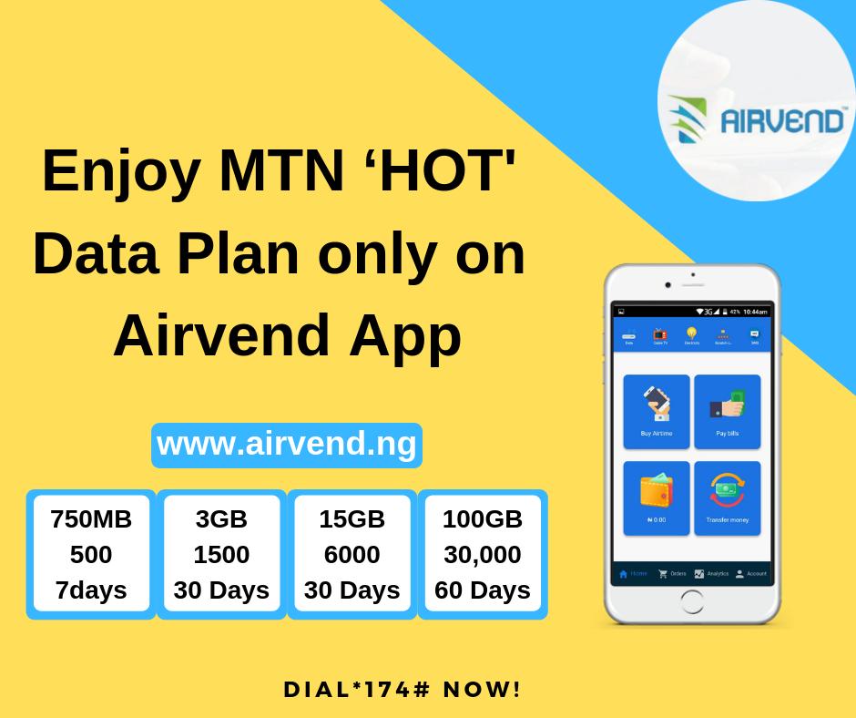 CallphoneNG's tweet photo. Enjoy cheap MTN Data Bundle on Airvend App now! #FridayMotivation @naibacloud @TrafficChiefNG https://t.co/biGGJV1ZJg