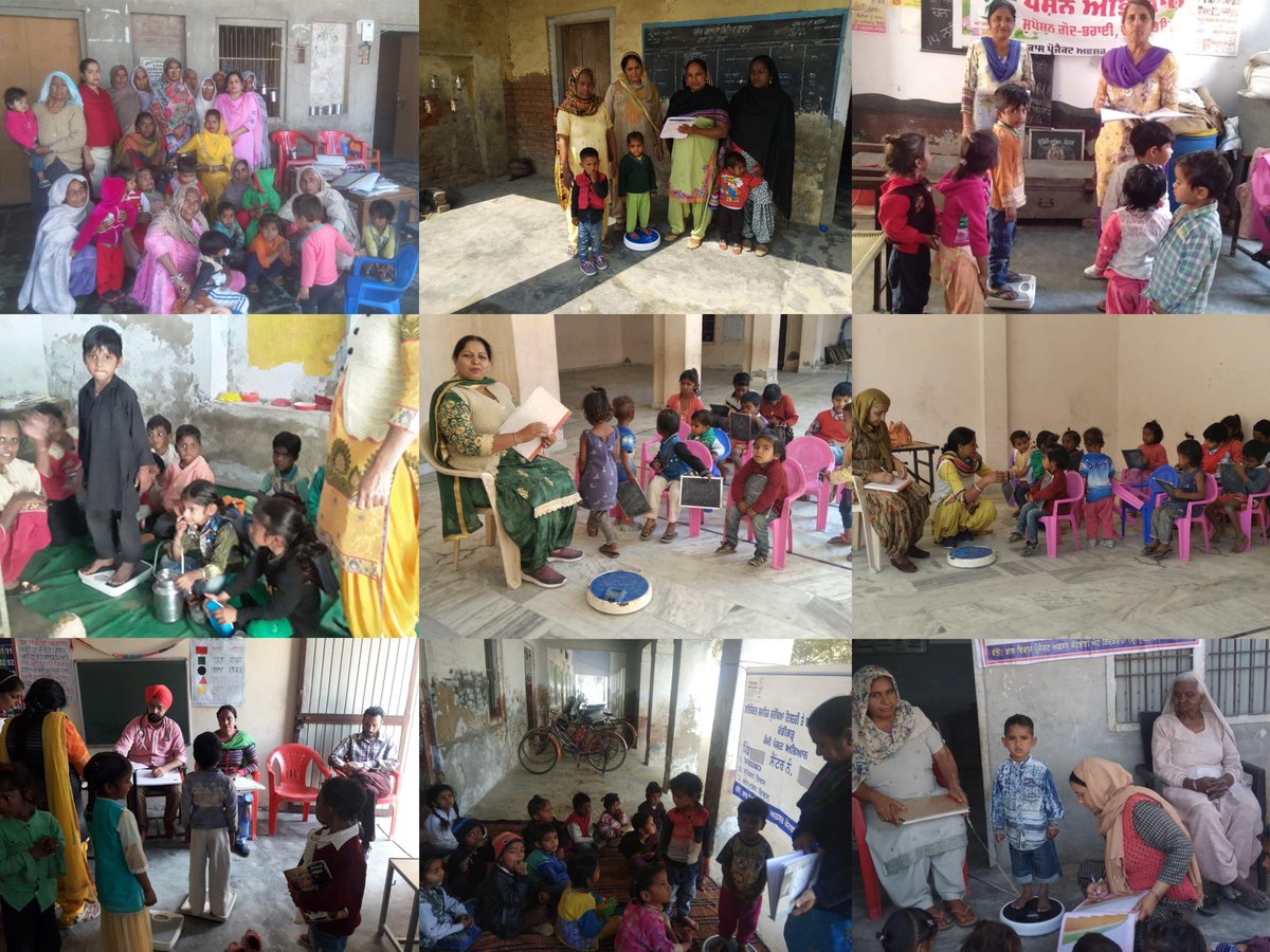 SriPoshan's tweet photo. 15 March: Day 2 of Vazan Tyohaar, a 2-day festival with a goal to weigh 100% Children in the district. Part 2. #PoshanPakhwada @MinistryWCD @SPreraks @MoHFW_INDIA @DproMuktsar https://t.co/2Go5CYjRlh